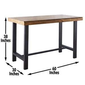 English Elm Steve Silver - Landon Counter Table Set - Dark Brown Iron Base, Birch Veneer Top, Counter Height Seating for 4 B081P157215