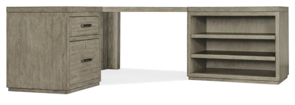 Hooker Furniture Linville Weathered Mink Credenza With Lateral File, Locking Drawer, Adjustable Shelves, Freestanding Design 73.00 L x 85.00W x 30.00H 6150-10933-85