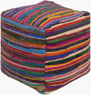 Livabliss Renzo Handcrafted Cotton Cube Pouf Artisan Woven Accent for Living Room or Bedroom RZO001-181818