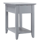 Homelegance By Top-Line Cerie 1-Drawer Side Table with Charging Station Grey Wood