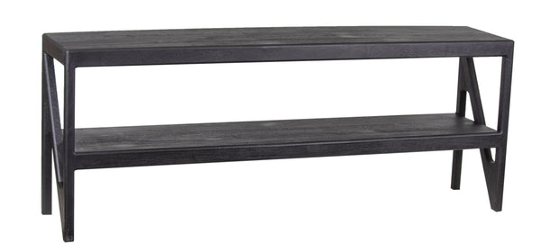 Porter Designs Porter Canberra Solid Mango Wood Tv Stand - Contemporary Black Design With Sophisticated Style Black Wood 06-108-03-9487