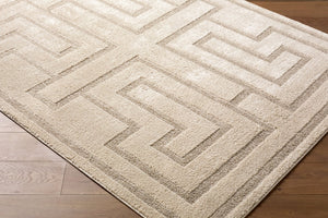 Livabliss The Studio Edit Art Deco Machine Woven Polypropylene Rug for Entryway or Bath Oatmeal, Ivory 2' x 2'11" RZSE2302-2211