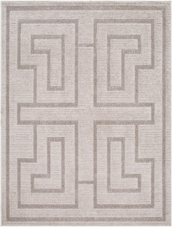 Livabliss The Studio Edit Art Deco Machine Woven Polypropylene Rug for Modern Interiors Oatmeal, Ivory 9' x 12' RZSE2303-912