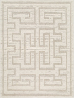 Livabliss The Studio Edit Art Deco Machine Woven Polypropylene Rug for Entryway or Bath Cream, Beige 6'7" x 9' RZSE2307-679