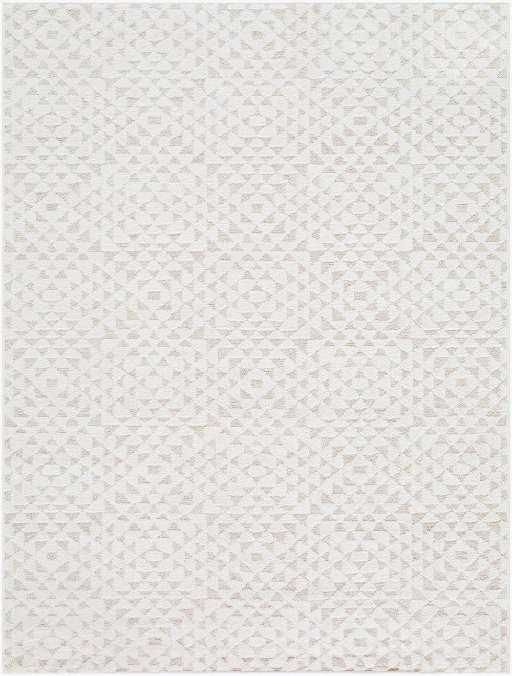 Livabliss The Studio Edit Geometric Art Deco Machine Woven Polypropylene Accent Rug for Entryways Cream, Beige 2' x 2'11" RZSE2317-2211