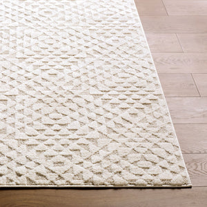 Livabliss The Studio Edit Geometric Art Deco Machine Woven Polypropylene Accent Rug for Entryways Cream, Beige 2' x 2'11" RZSE2317-2211