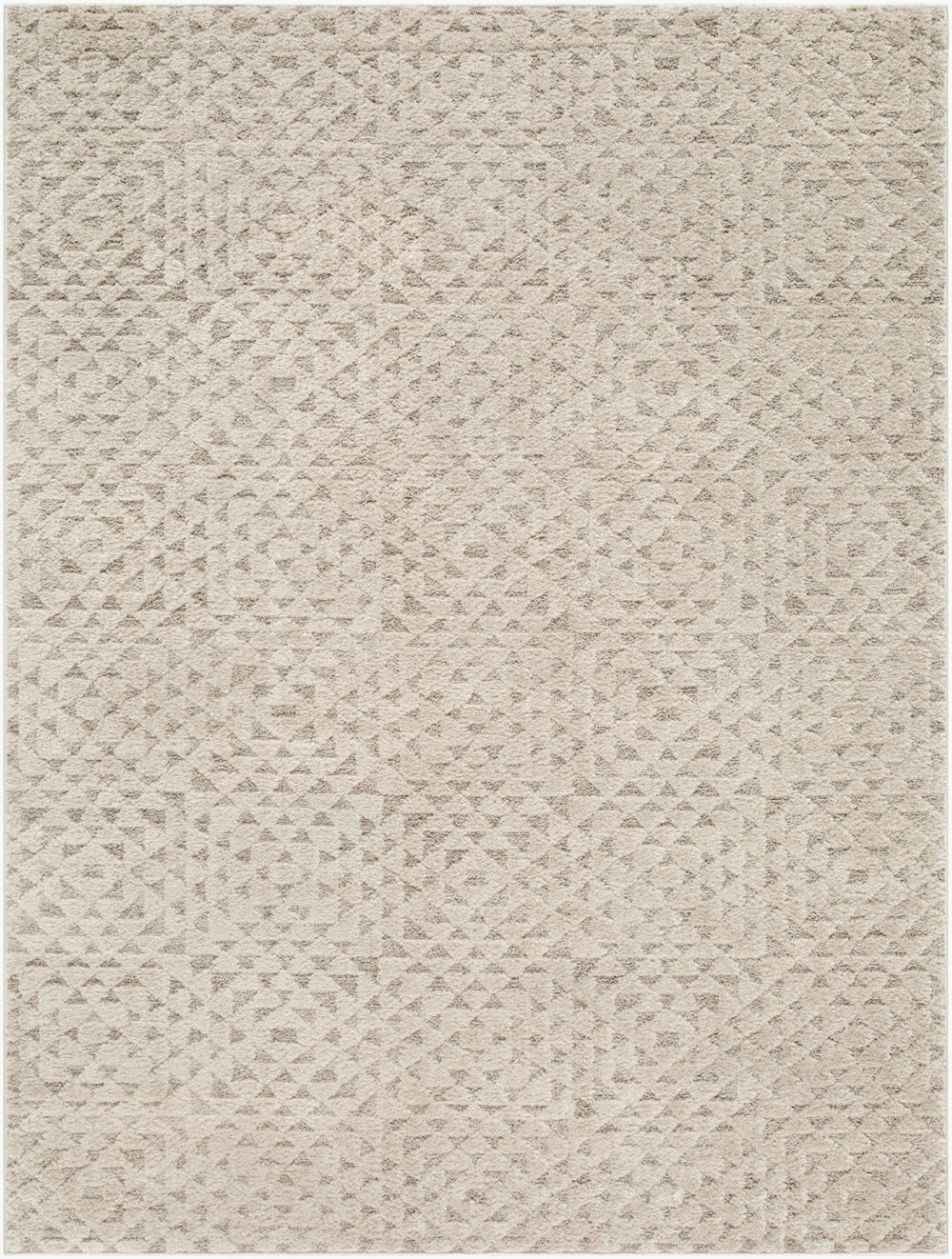 Livabliss The Studio Edit Art Deco Geometric Machine Woven Rug for Entryways and Offices Oatmeal, Ivory 9' x 12' RZSE2318-912