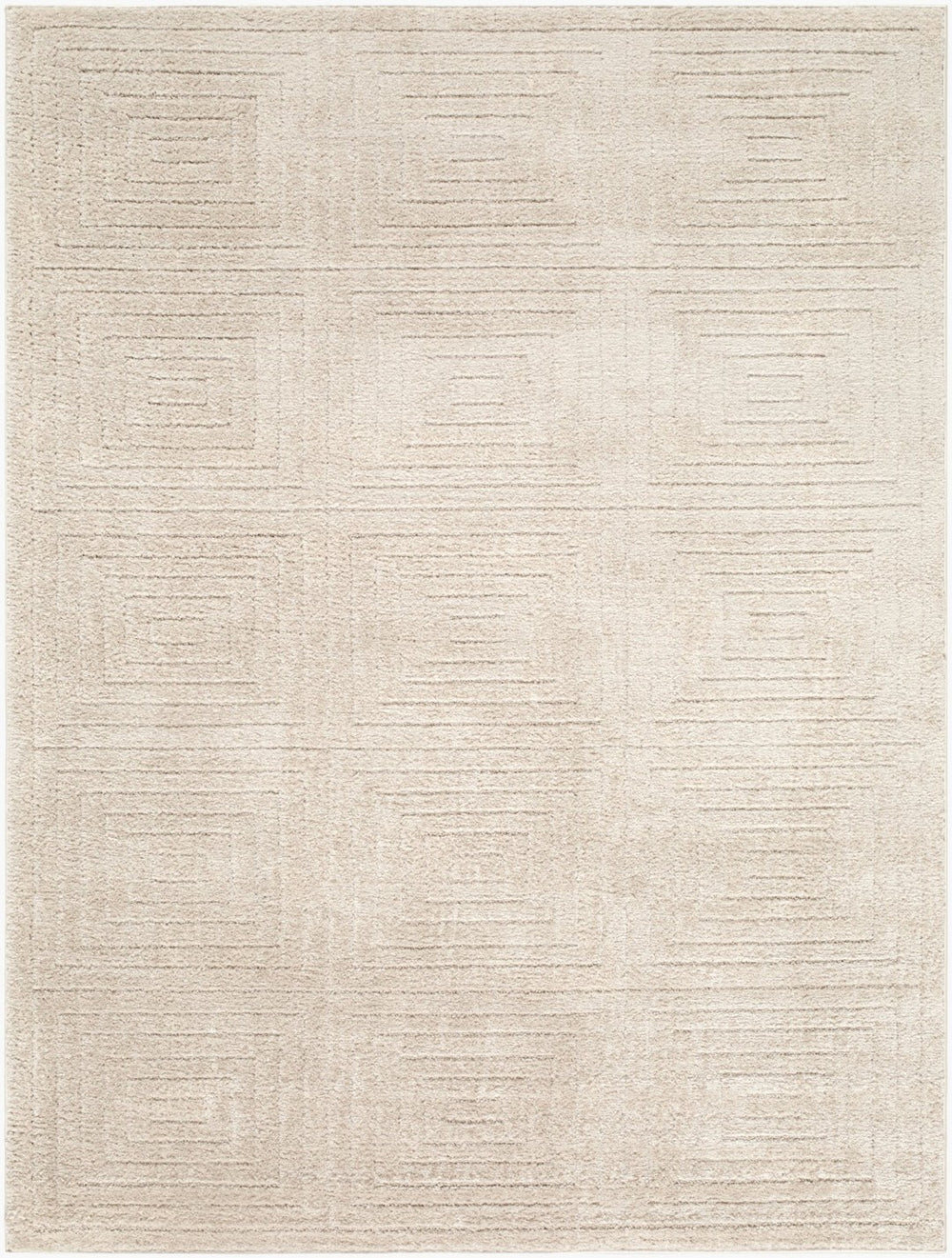 Livabliss The Studio Edit Art Deco Geometric Polypropylene Rug Woven in Turkey for Entryways Oatmeal, Ivory 2'7" x 10' RZSE2330-2710