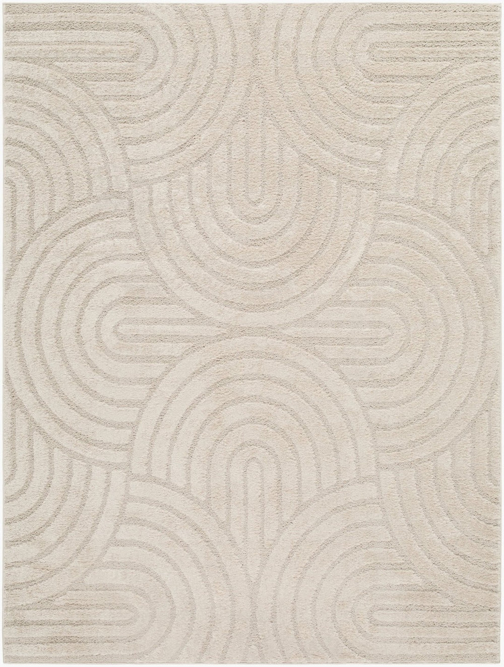 Livabliss The Studio Edit Art Deco Geometric Accent Rug Polypropylene Blend for Any Room Oatmeal, Ivory 2' x 2'11" RZSE2332-2211