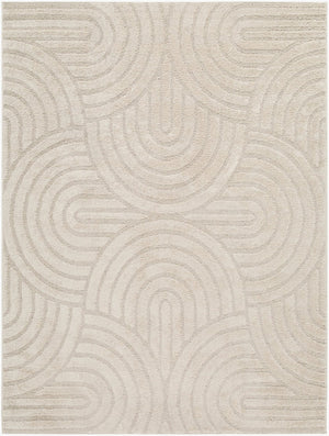 Livabliss The Studio Edit Art Deco Geometric Accent Rug Polypropylene Blend for Any Room Oatmeal, Ivory 2' x 2'11" RZSE2332-2211