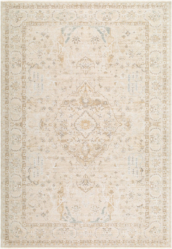 Livabliss The Vintage Edit Machine Woven Polypropylene Area Rug with Fringe for Living Rooms Light Beige, Cr 10' x 13'11" RZVE2300-101311