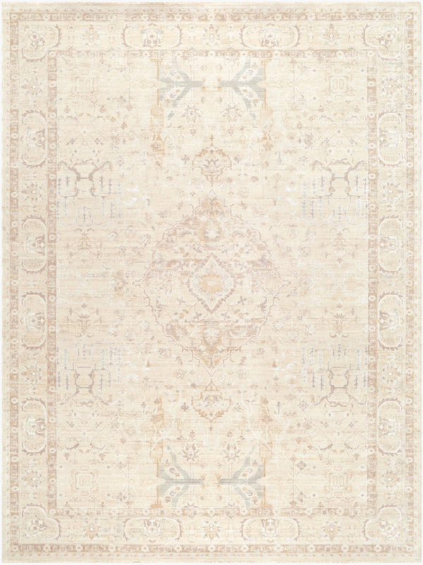 Livabliss The Vintage Edit Machine Woven Polypropylene Area Rug with Fringe for Living Rooms Light Beige, Cr 9' x 12'2" RZVE2300-9122