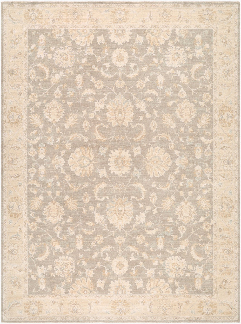 Livabliss The Vintage Edit Medallion Area Rug with Fringe Turkish Woven Polypropylene Living Room Medium Gray, Cr 9' x 12'2" RZVE2302-9122