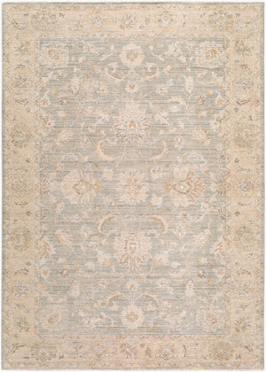 Livabliss The Vintage Edit Machine Woven Area Rug with Fringe for Living and Dining Rooms Seafoam, Cream 6'7" x 9'6" RZVE2303-6796
