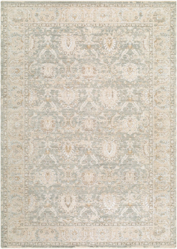 Livabliss The Vintage Edit Distressed Traditional Area Rug Woven in Turkey for Living Rooms Seafoam, Cream 7'10" x 10'2" RZVE2305-710102