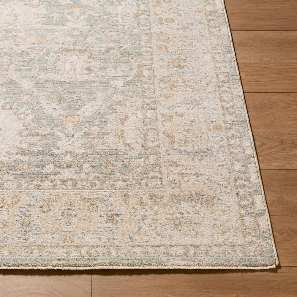 Livabliss The Vintage Edit Distressed Traditional Area Rug Woven in Turkey for Living Rooms Seafoam, Cream 7'10" x 10'2" RZVE2305-710102