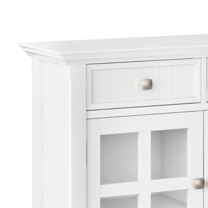 English Elm Acadian Entryway Storage Cabinet - Elegant White Wood Design With Adjustable Shelves & Drawers B136P158295