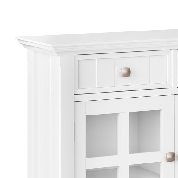 English Elm Acadian Entryway Storage Cabinet - Elegant White Wood Design With Adjustable Shelves & Drawers B136P158295