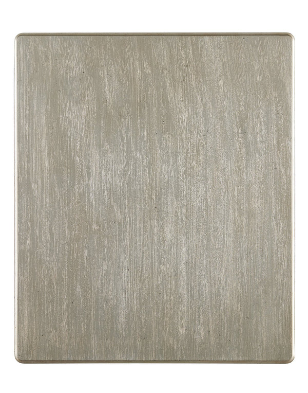 A.R.T. Furniture Morrissey Kirke End Table - Stylish Bezel Finish With Storage Drawer And Open Shelf For Elegance Silver, Silver Parawood Solids,Primavera Veneers,Metal 218303-2727