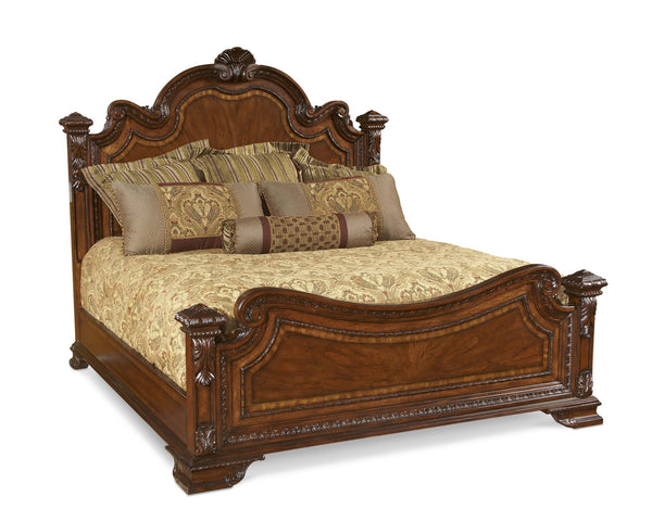 A.R.T. Furniture Old World Queen 6pc Bedroom Set - Traditional Medium Cherry Finish With Exotic Veneer Accents Brown, Brown New Zealand Pine Solids,Cathedral Cherry Veneer,And Exotic Avodire Veneer 143155-2606k6