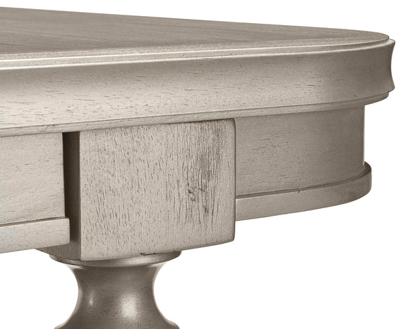 A.R.T. Furniture Morrissey Oldham Leg Dining Table - Stylish Bezel Finish, Extendable To 104-in, Parawood & Veneers Silver, Silver Parawood Solids And Primavera Veneers 218220-2727