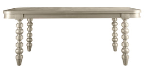 A.R.T. Furniture Morrissey Oldham Leg Dining Table - Stylish Bezel Finish, Extendable To 104-in, Parawood & Veneers Silver, Silver Parawood Solids And Primavera Veneers 218220-2727