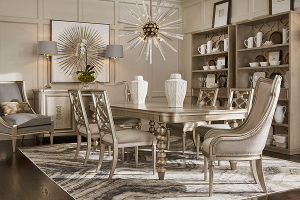 A.R.T. Furniture Morrissey Elegant Host Chair In Bezel - Transitional Wingback Design With Chevron Fabric & Nail Trim Silver, Silver Parawood Solids,Foam,Fabric,Metal 218207-2727