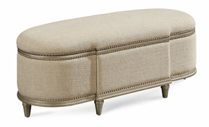 A.R.T. Furniture Morrissey Elegant Upholstered Lift-top Storage Bench With Cedar Interior & Stylish Bezel Finish Beige, Silver Parawood Solids,Primavera Veneers,Foam,Fabric 218149-2727