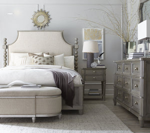 A.R.T. Furniture Morrissey Elegant Upholstered Lift-top Storage Bench With Cedar Interior & Stylish Bezel Finish Beige, Silver Parawood Solids,Primavera Veneers,Foam,Fabric 218149-2727