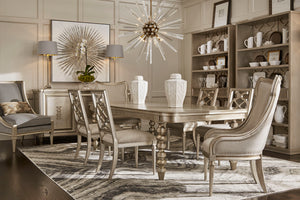 A.R.T. Furniture Set Of 2 - Morrissey Blake Side Chair In Bezel Finish - Elegant Transitional Design With Lattice Back & Upholstery - Set Of 2 Silver, Silver Parawood Solids,Primavera Veneers,Foam,Fabric 218202-2727