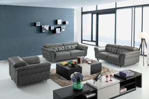 VIG Furniture Divani Casa Perry Modern Grey Leather Sofa Set VGBNS-9199-GRY