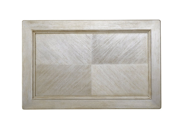 A.R.T. Furniture Morrissey Kirke Cocktail Table - Elegant Transitional Design With Storage Drawer And Fluted Legs Silver, Silver Parawood Solids,Primavera Veneers 218300-2727