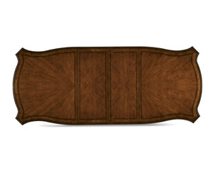 A.R.T. Furniture Old World Double Pedestal Dining Table - Medium Cherry Finish, Extends To 112" With Stunning Inlay Design Brown, Brown New Zealand Pine Solids,Cherry And Avodire Veneers 143221-2606