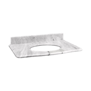 Brandy 31-inch Stone Top in White Carrara Marble for Oval Undermount Sink S-BRANDY-30WT N/A