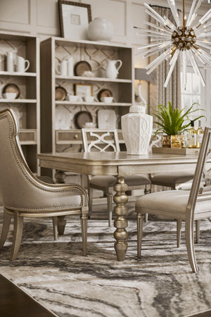 A.R.T. Furniture Morrissey Elegant Host Chair In Bezel - Transitional Wingback Design With Chevron Fabric & Nail Trim Silver, Silver Parawood Solids,Foam,Fabric,Metal 218207-2727