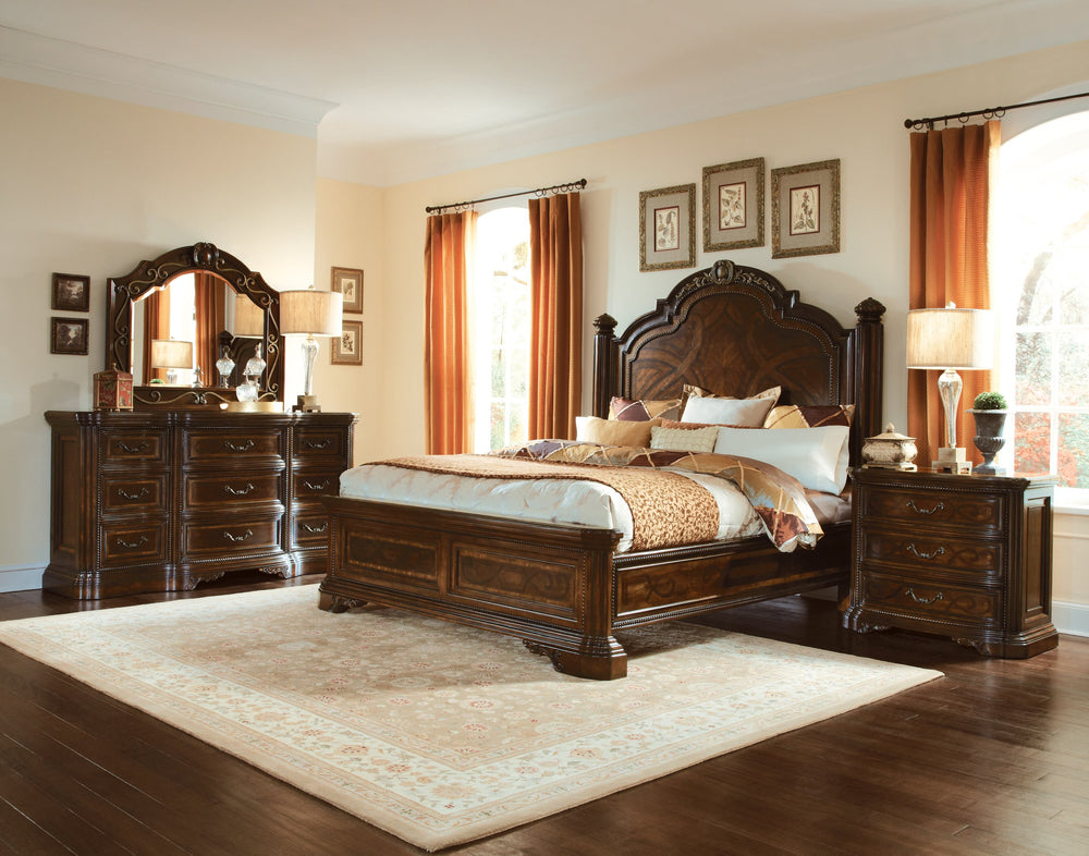 A.R.T. Furniture Valencia Dresser - Bold Mediterranean Design With 9 Drawers, Custom Hardware & A/V Storage Solution Brown, Brown Radiata Solids,White Oak,Walnut And Pine Veneers,Metal 209130-2304