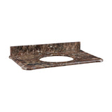 Malago 37-inch Stone Top - Dark Emperador Marble for Oval Undermount Sink S-MALAGO-36DE N/A