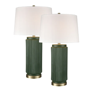 Knox 30'' High 1-Light Table Lamp - Set of 2 Dark Green S0019-10295/S2 Elk Home