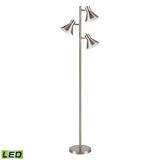 Loman 65'' High 3-Light Floor Lamp - Satin Nickel - Includes LED Bulbs S019-7279-LED Elk Home