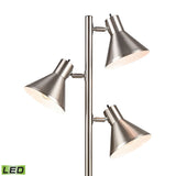 Loman 65'' High 3-Light Floor Lamp - Satin Nickel - Includes LED Bulbs S019-7279-LED Elk Home