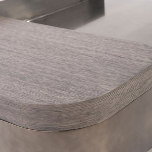 Bernhardt Bernhardt Jacopo Sculptural Cocktail Table With Layered Stainless Steel & Wire‑Brushed Oak Accent (Kona) 332022