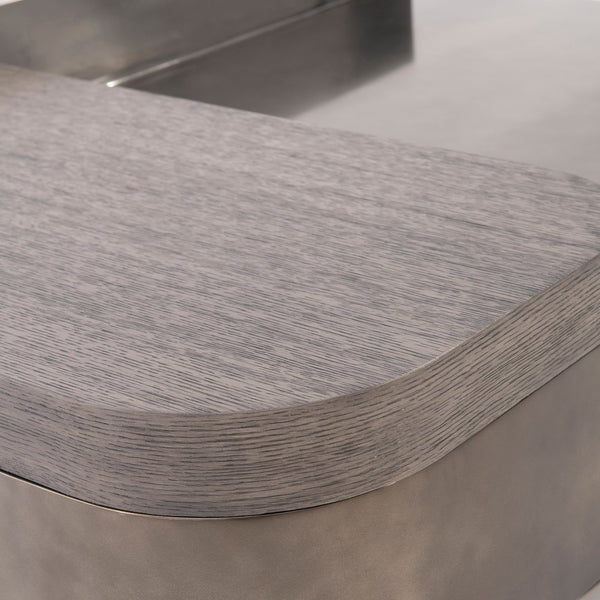 Bernhardt Bernhardt Jacopo Sculptural Cocktail Table With Layered Stainless Steel & Wire‑Brushed Oak Accent (Kona) 332022