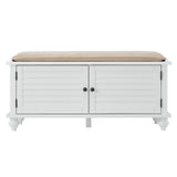 Homelegance By Top-Line Margot Velvet Cushion Storage Bench White Wood