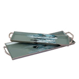 Spindrift Tray - Set of 2 Seafoam Green Enamel S0807-11355/S2 Elk Home