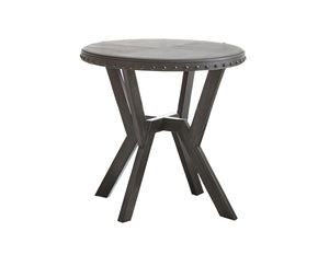 English Elm Steve Silver - Alamo Gray 3-Piece Table Set with Geometric Metal Base, Rivet Rim & Wood Tops — Industrial Chic B081S00356