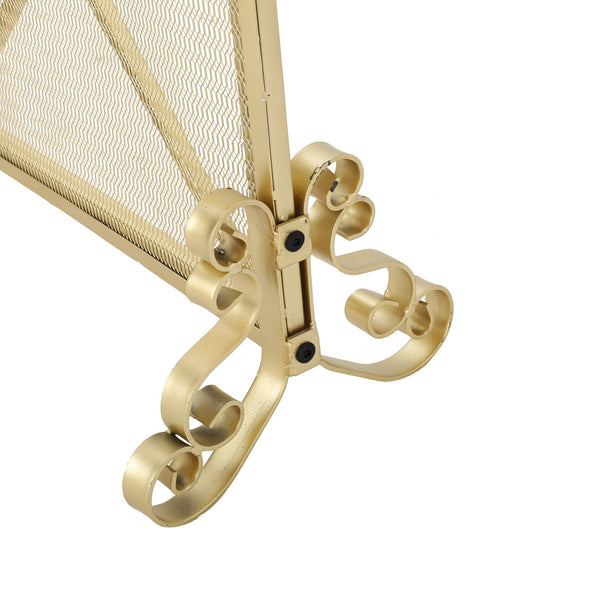 English Elm Christopher Knight Home® - FIRE Iron Single-Panel Fireplace Screen with Diamond Mesh Design, Ember Guard, Multiple Finishes 61126.00GLD