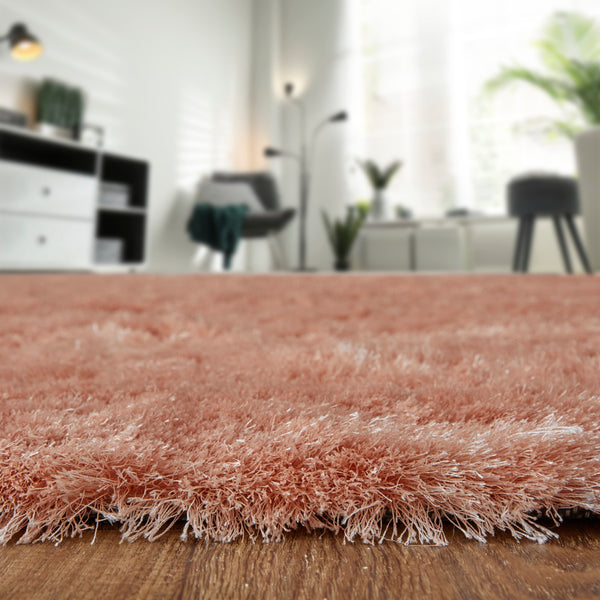 Feizy Rugs 4944550f Indochine Plush Hand-tufted Polyester Shag Rug - Luxurious High Pile For Contemporary Spaces Pink Polyester 4944550fblh000c50