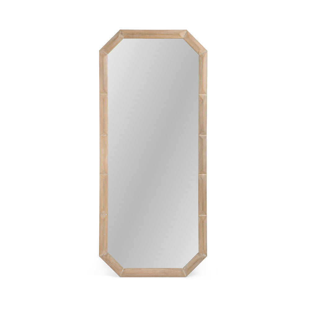 English Elm Christopher Knight Home® - WOOD Block Carved Leaner Mirror White 76x35 Rustic Handcrafted Frame Full-Length Accent Décor 67059.00