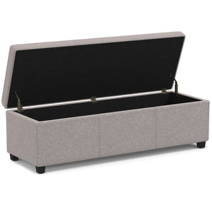 English Elm Avalon Extra Large Storage Ottoman Bench In Cloud Grey – Stylish Seating With Hidden Storage Solutions B136P158653