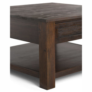 English Elm Monroe Square Coffee Table - Handcrafted Distressed Charcoal Brown With Storage & Rustic Charm B136P158950